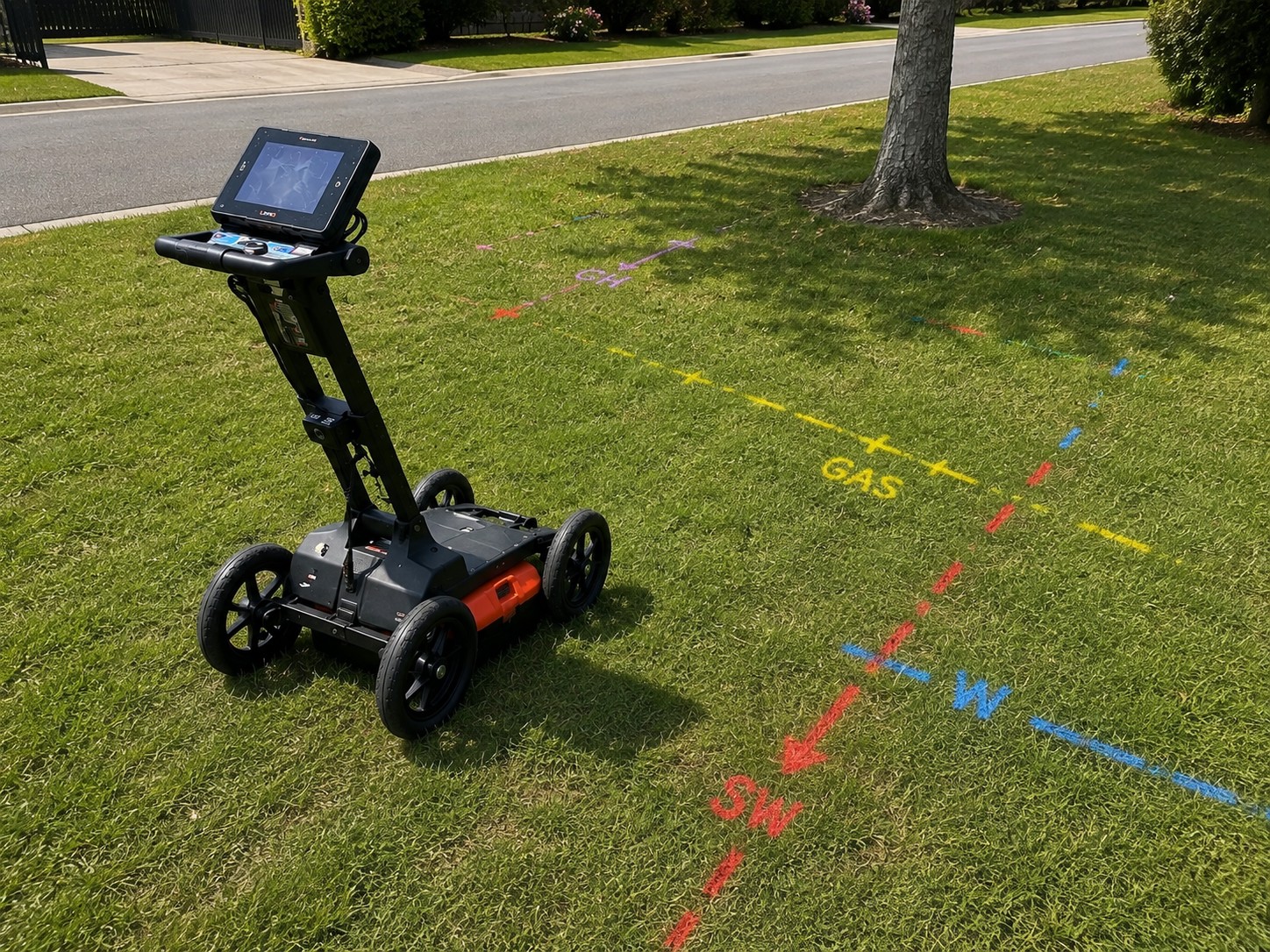 Ground penetrating radar equipment in the field