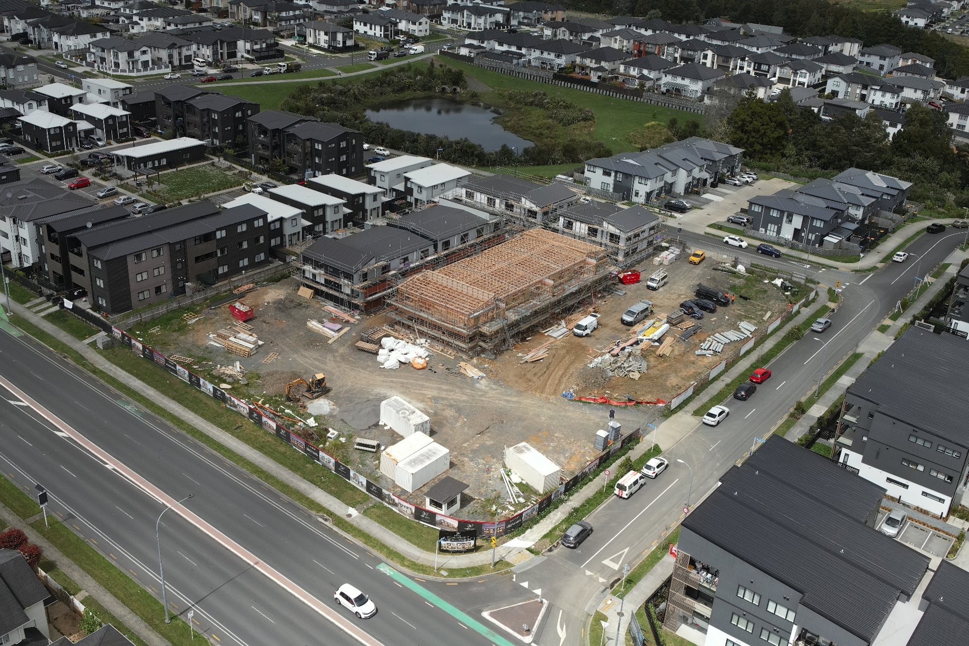 Aerial view of the Ormiston residential development